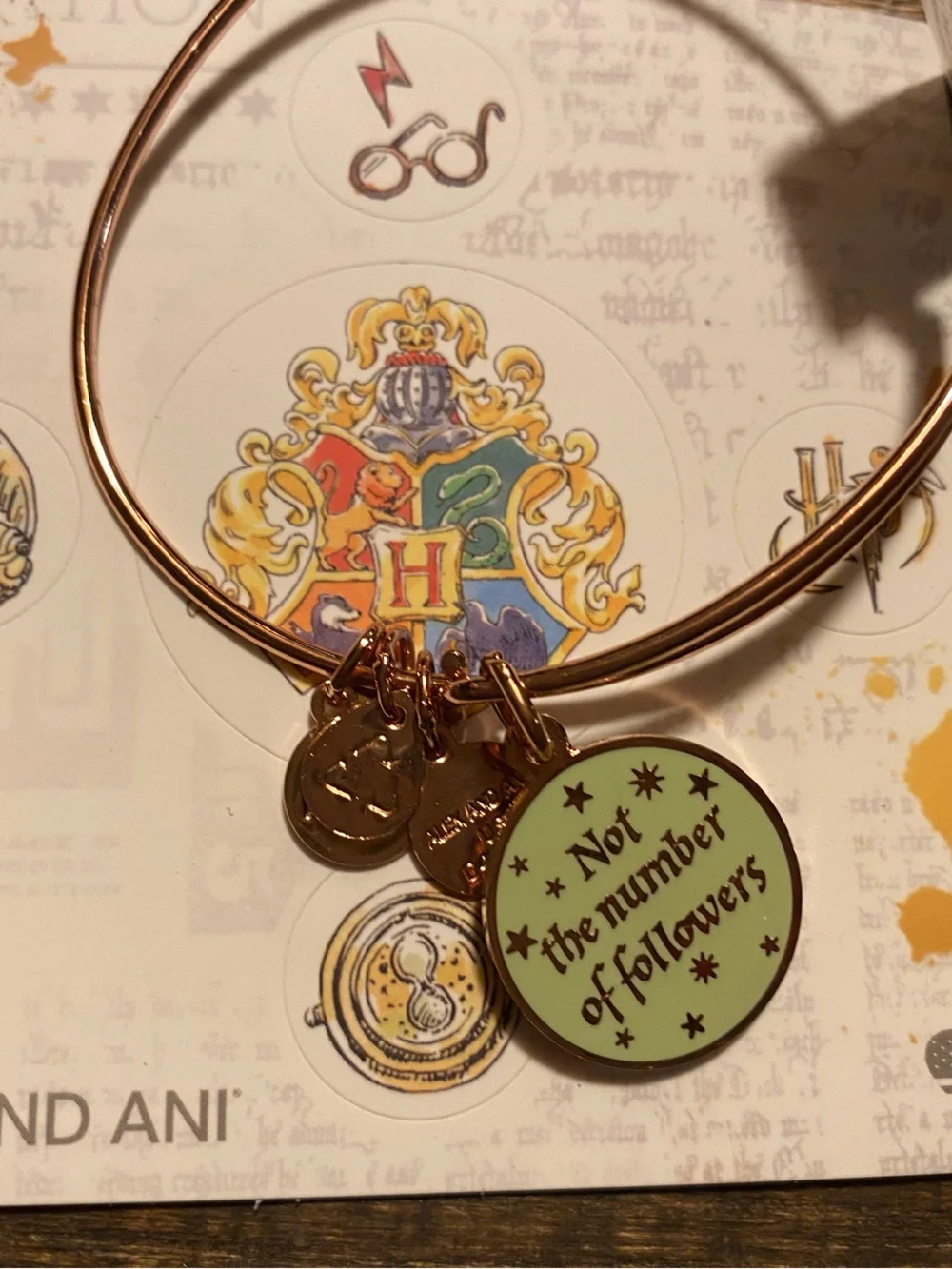 Alex and Ani Rose Gold Harry Potter “Lupin” Quote Bangle
